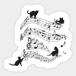 Cats Music Score Musical Notes Kitten Funny Sticker